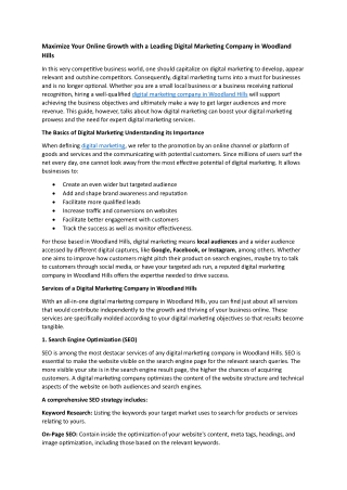 Digital Marketing Company in Woodland Hills