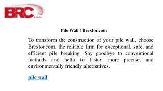 Pile Wall  Brextor.com