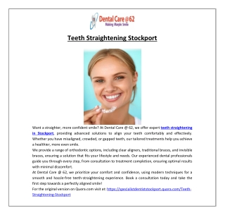 Teeth Straightening Stockport