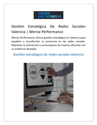 Gestión Estratégica De Redes Sociales Valencia  Werise Performance