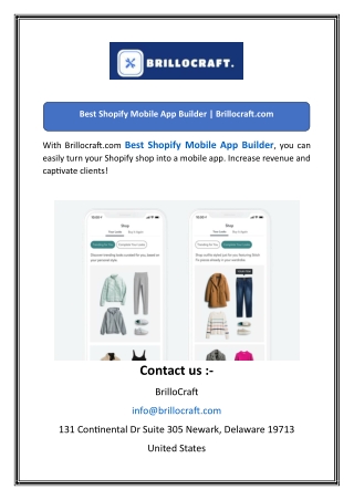 Best Shopify Mobile App Builder  Brillocraft