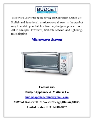 microwave drawer for space saving and convenient