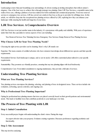 LJR's Exceptional Tree Planting Services that Enhance Your Landscape