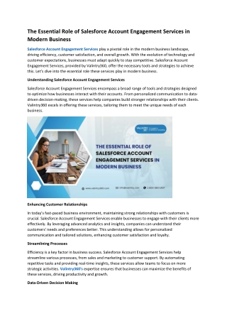 The Essential Role of Salesforce Account Engagement Services in Modern Business