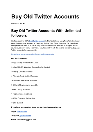 This Year Best Website Of Buying Old Twitter Accounts