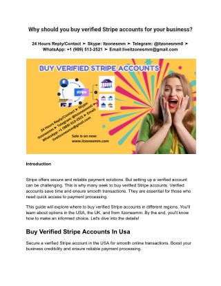 Why should you buy verified Stripe accounts for your business_