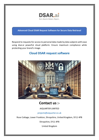 Advanced Cloud DSAR Request Software for Secure Data Retrieval