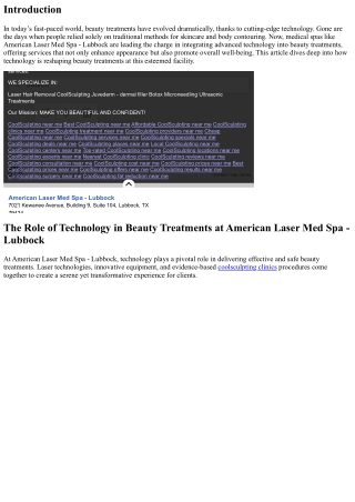 The Role of Technology in Beauty Treatments at American Laser Med Spa - Lubbock.