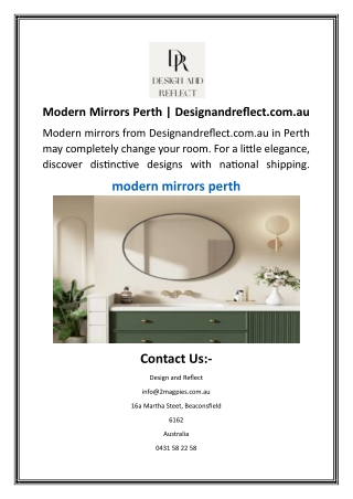 Modern Mirrors Perth  Designandreflect.com.au