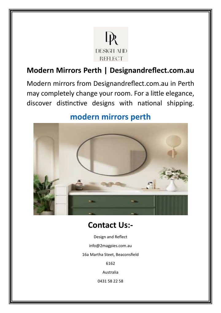 modern mirrors perth designandreflect com au