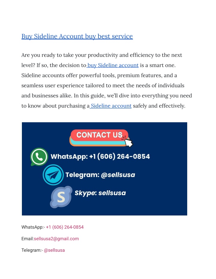 buy sideline account buy best service