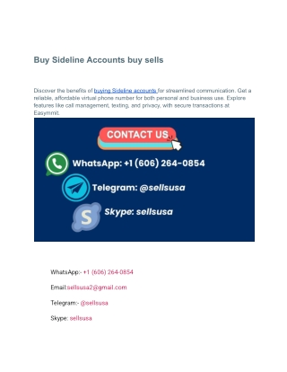 Buy Sideline Accounts buy sells