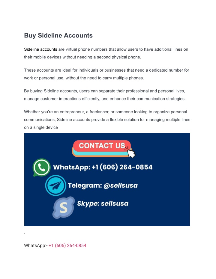 buy sideline accounts