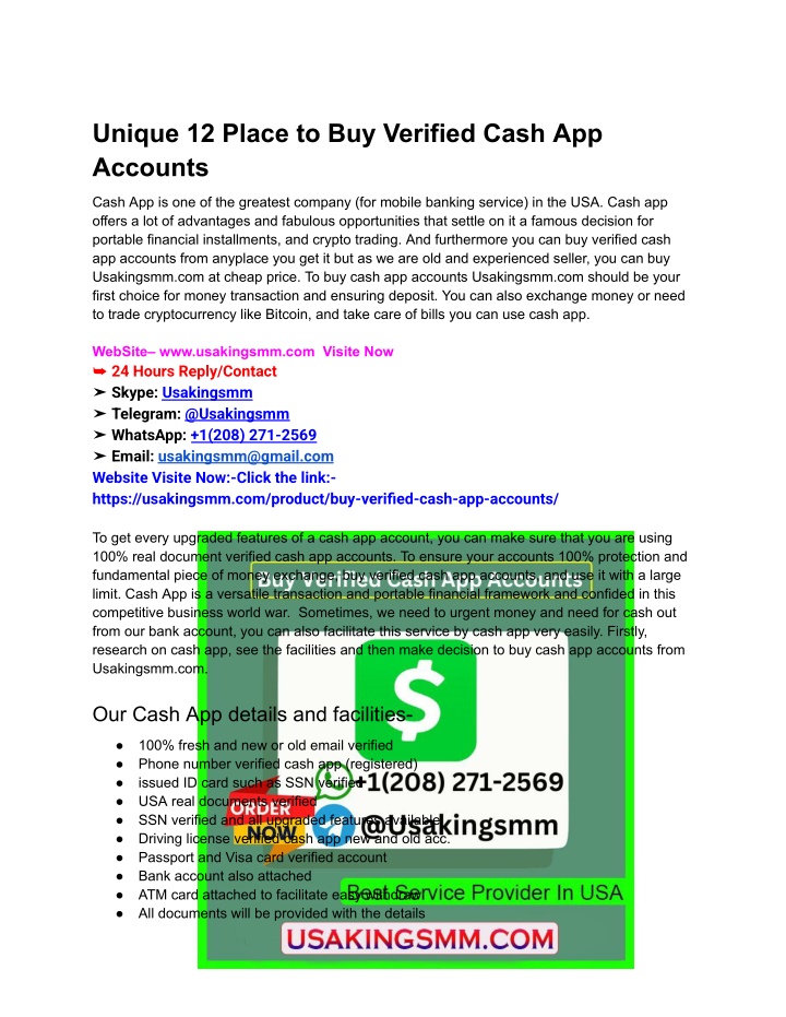 unique 12 place to buy verified cash app accounts