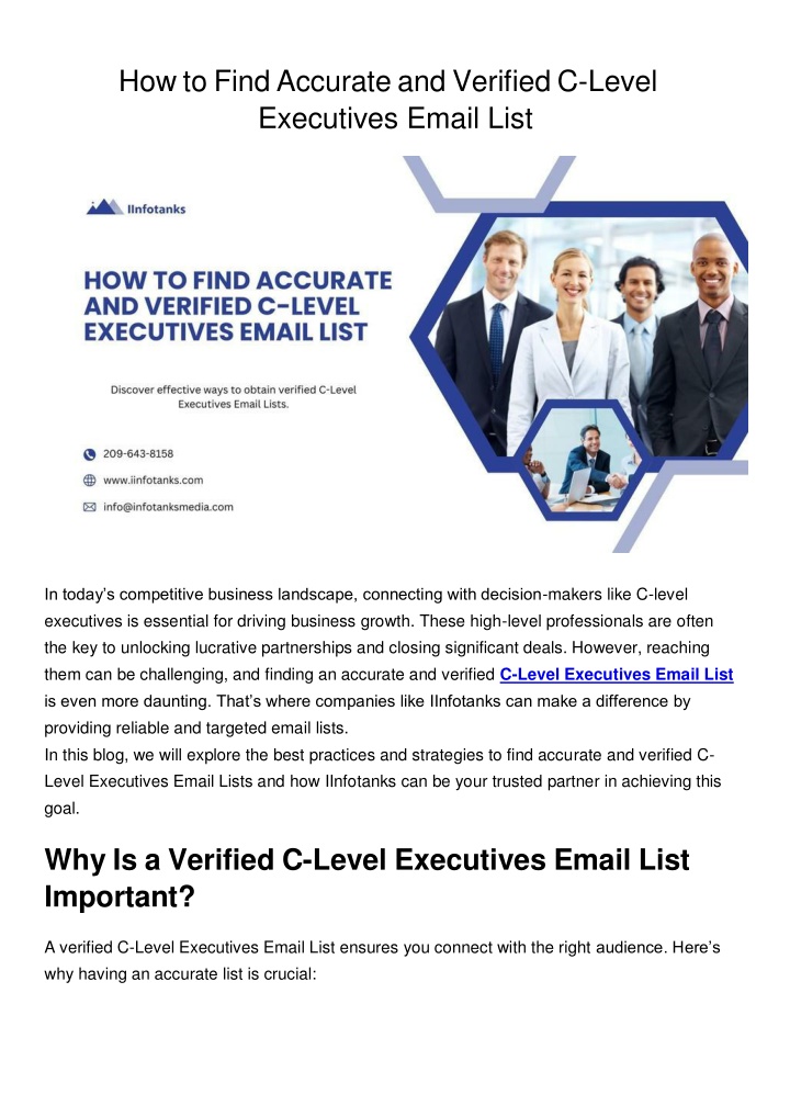 how to find accurate and verified c level