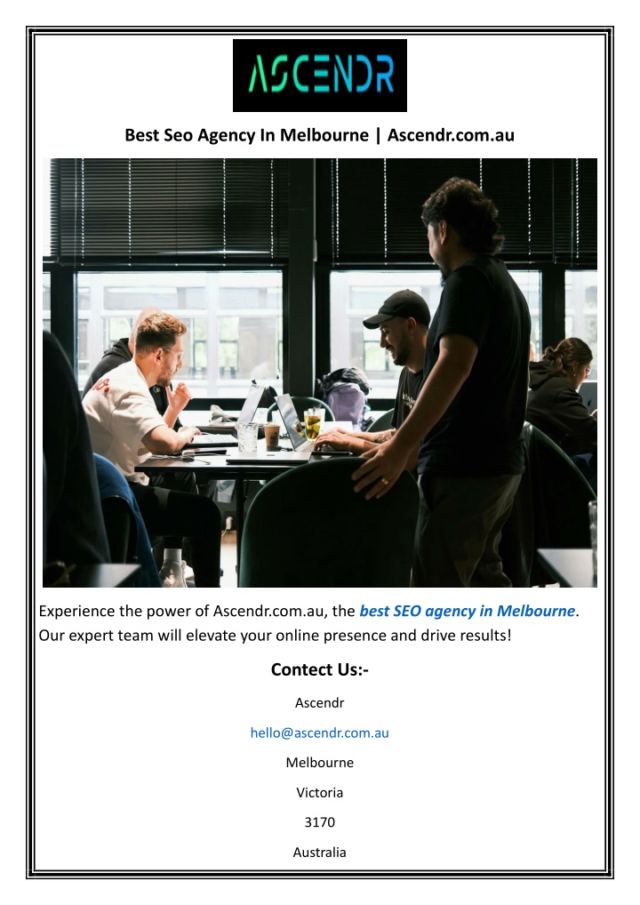 best seo agency in melbourne ascendr com au