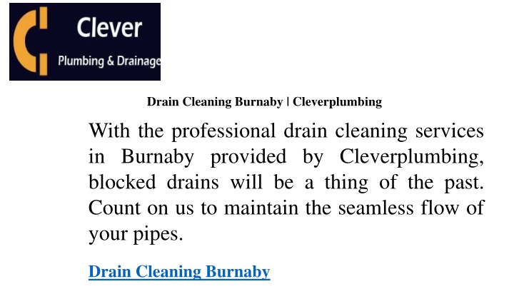 drain cleaning burnaby cleverplumbing