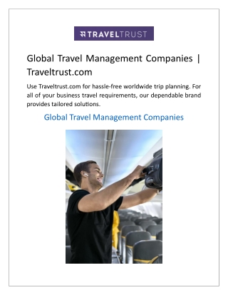 Global Travel Management Companies Traveltrust