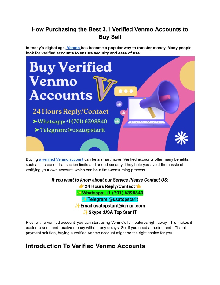 how purchasing the best 3 1 verified venmo