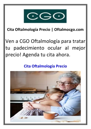 Cita Oftalmología Precio Oftalmocgo.com