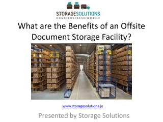 What are the Benefits of an Offsite Document Storage Facilities?