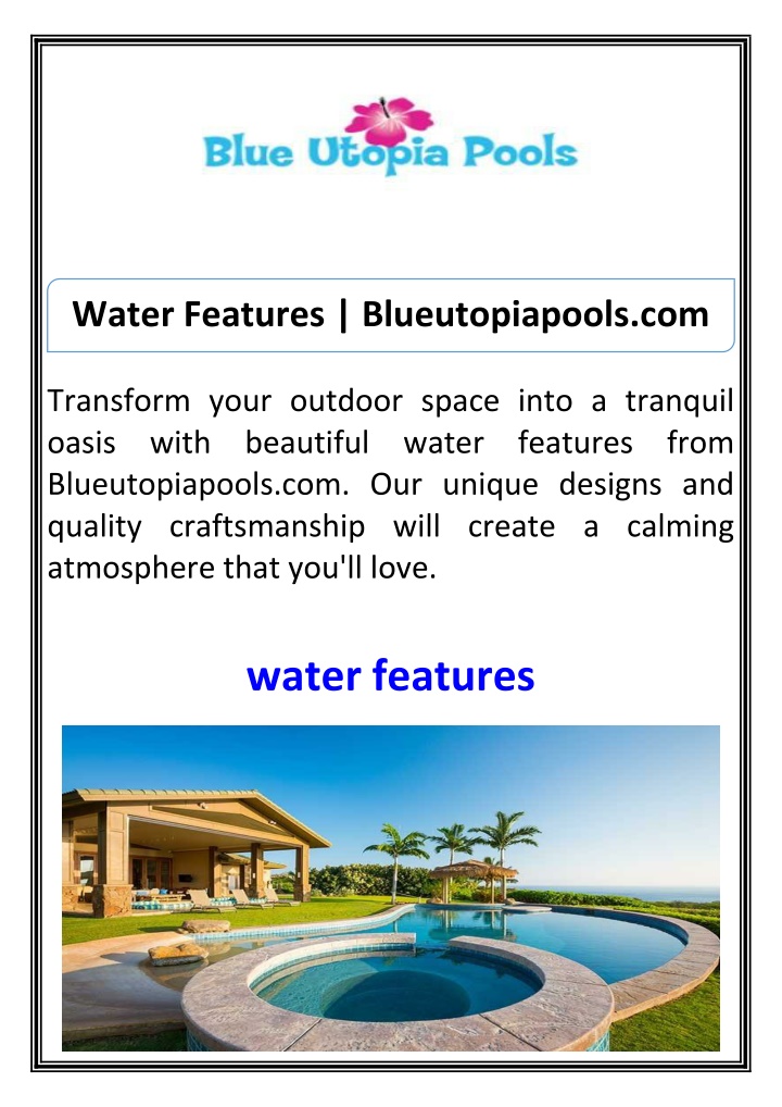 water features blueutopiapools com