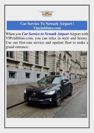 Car Service To Newark Airport  Vipclublimo com8