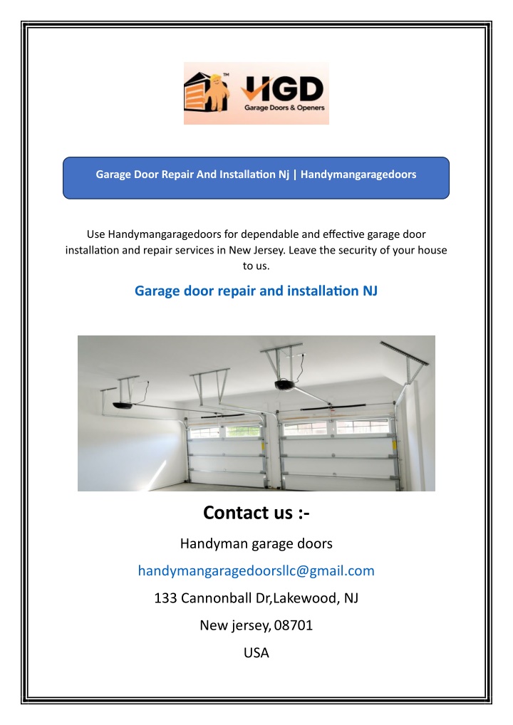 garage door repair and installation