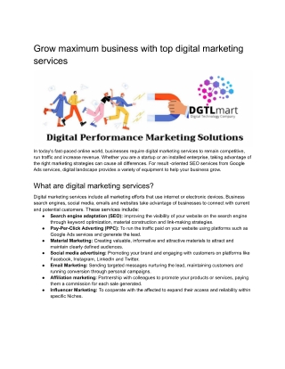 Grow maximum business with top digital marketing services