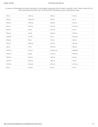 64 Phrasal Verbs With 'Up'