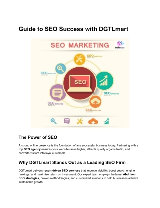 Guide to SEO Success with DGTLmart