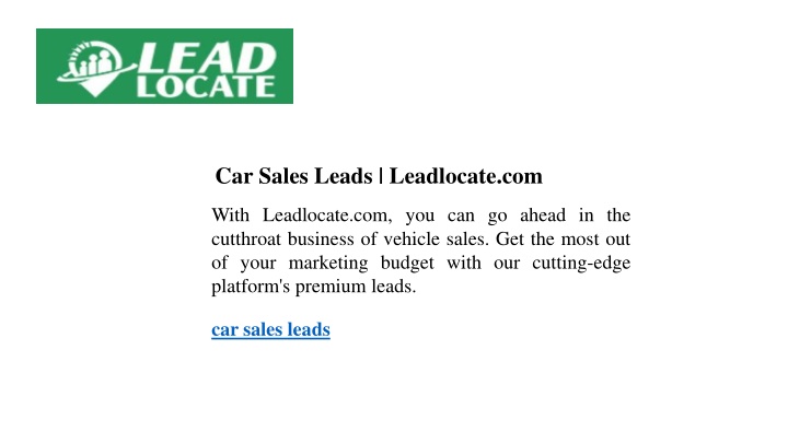 car sales leads leadlocate com