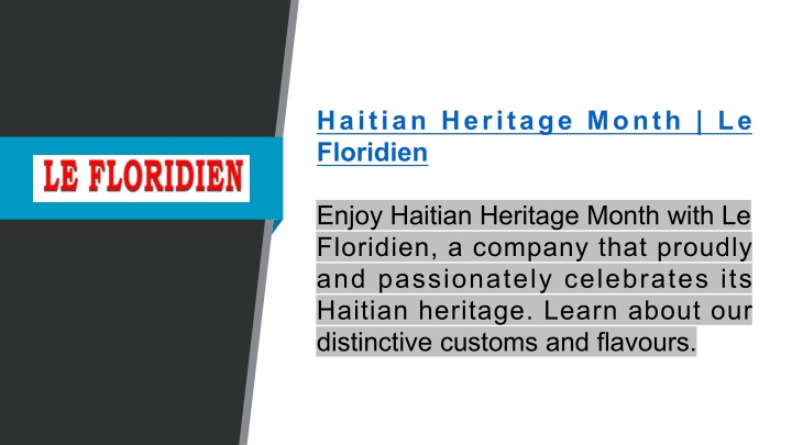 haitian heritage month le floridien