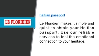 Haitian Passport Le Floridien