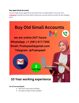 Top 10 site to Buy Aged Gmail Accounts