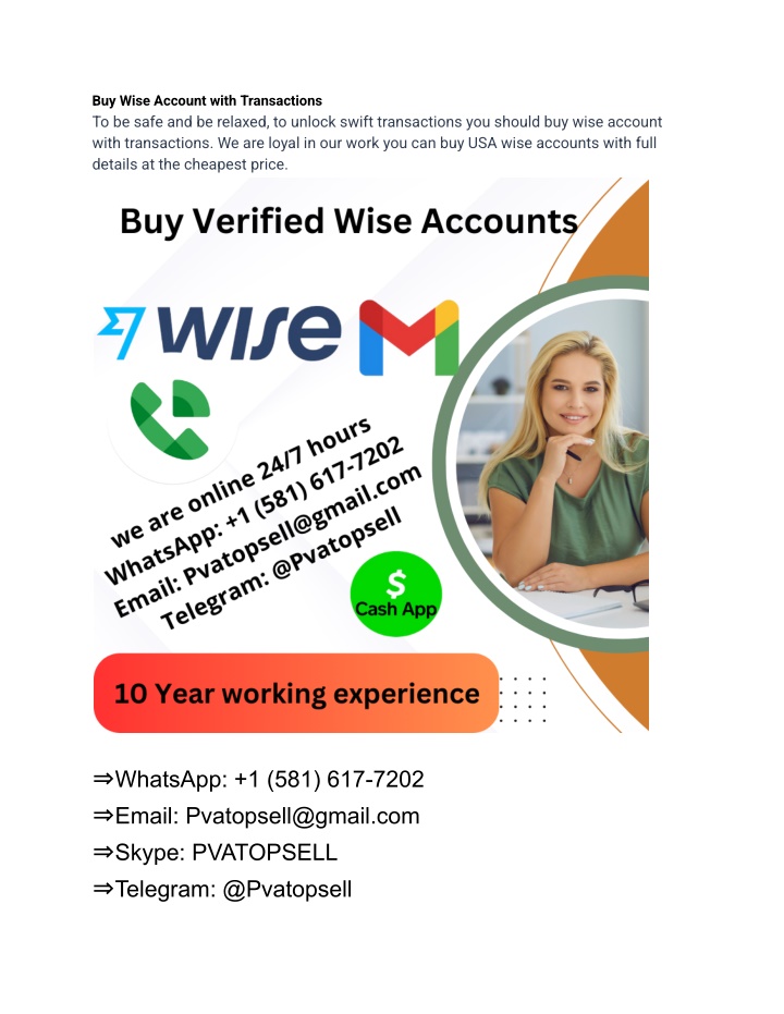 buy wise account with transactions to be safe