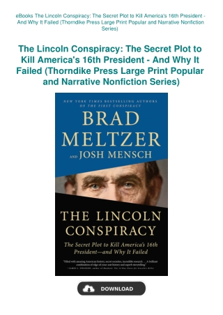 eBooks The Lincoln Conspiracy The Secret Plot to Kill America's 16th President - And Why It Failed (