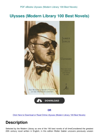 PDF eBooks Ulysses (Modern Library 100 Best Novels)