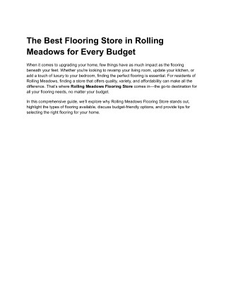 the best flooring store in rolling meadows