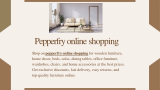 pepperfry online shopping