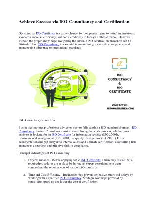 achieve success via iso consultancy