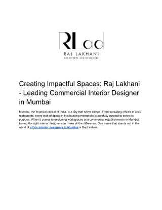Interior Designers In Mumbai- Rlad