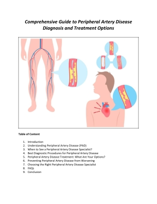 Comprehensive Guide to Peripheral Artery Disease Diagnosis and Treatment Options