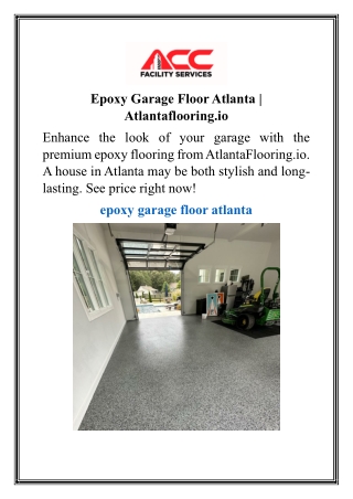 Epoxy Garage Floor Atlanta  Atlantaflooring.io