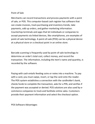 point of sale