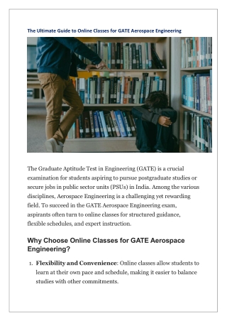 The Ultimate Guide to Online Classes for GATE Aerospace Engineering