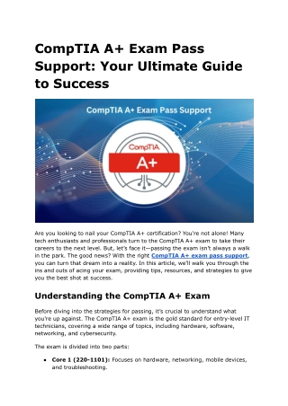 comptia a exam pass support your ultimate guide