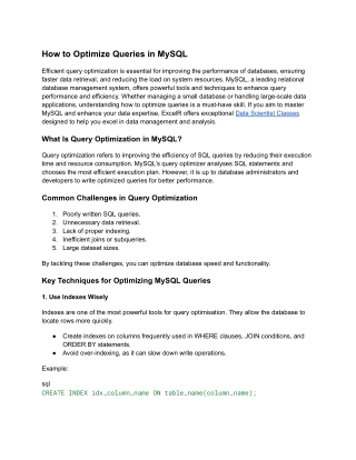 How to Optimize Queries in MySQL