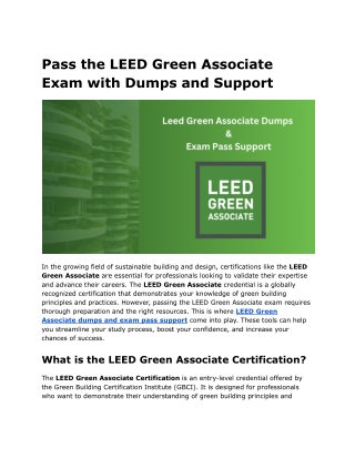 pass the leed green associate exam with dumps