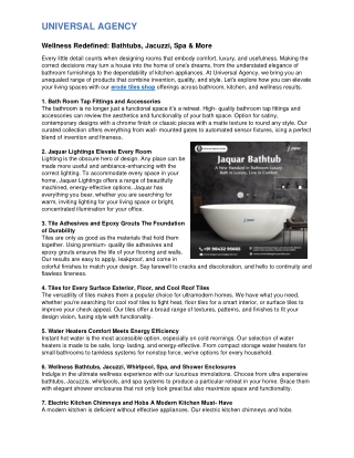 Wellness Redefined - Universal Agency